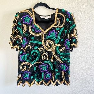 Vintage Laurence Kazar sequin top